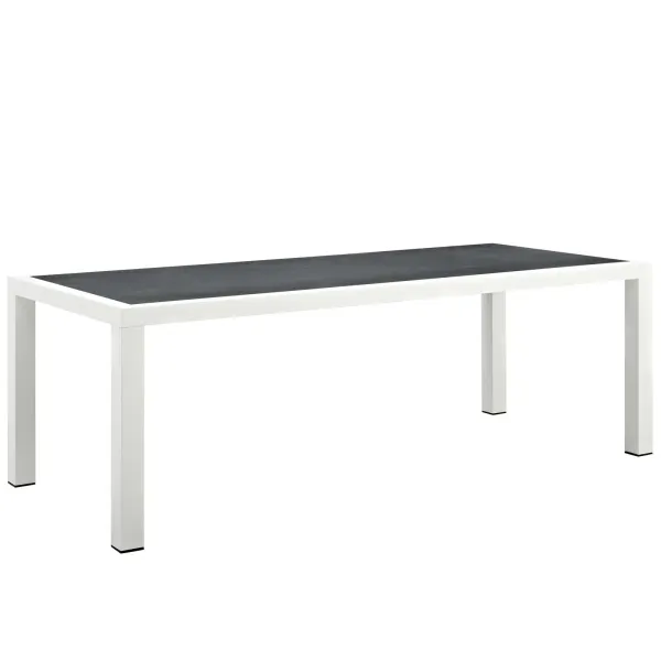 Stance 90.5" Outdoor Patio Aluminum Dining Table by Modway White Gray
