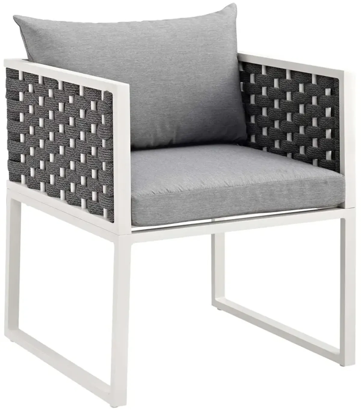Stance Outdoor Patio Aluminum Dining Armchair by Modway White Navy