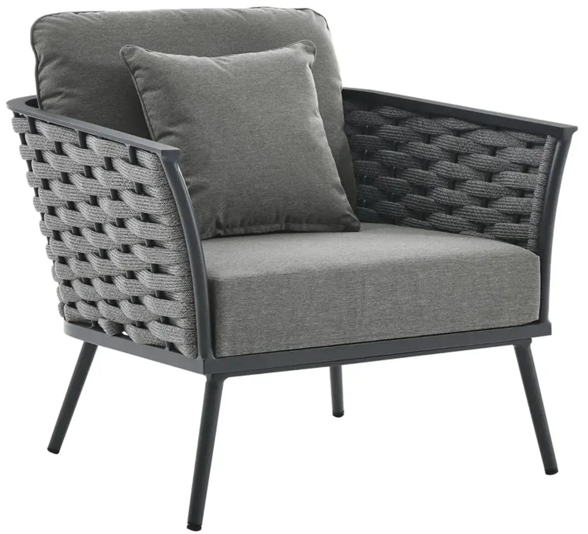 Stance Outdoor Patio Aluminum Armchair by Modway Gray White