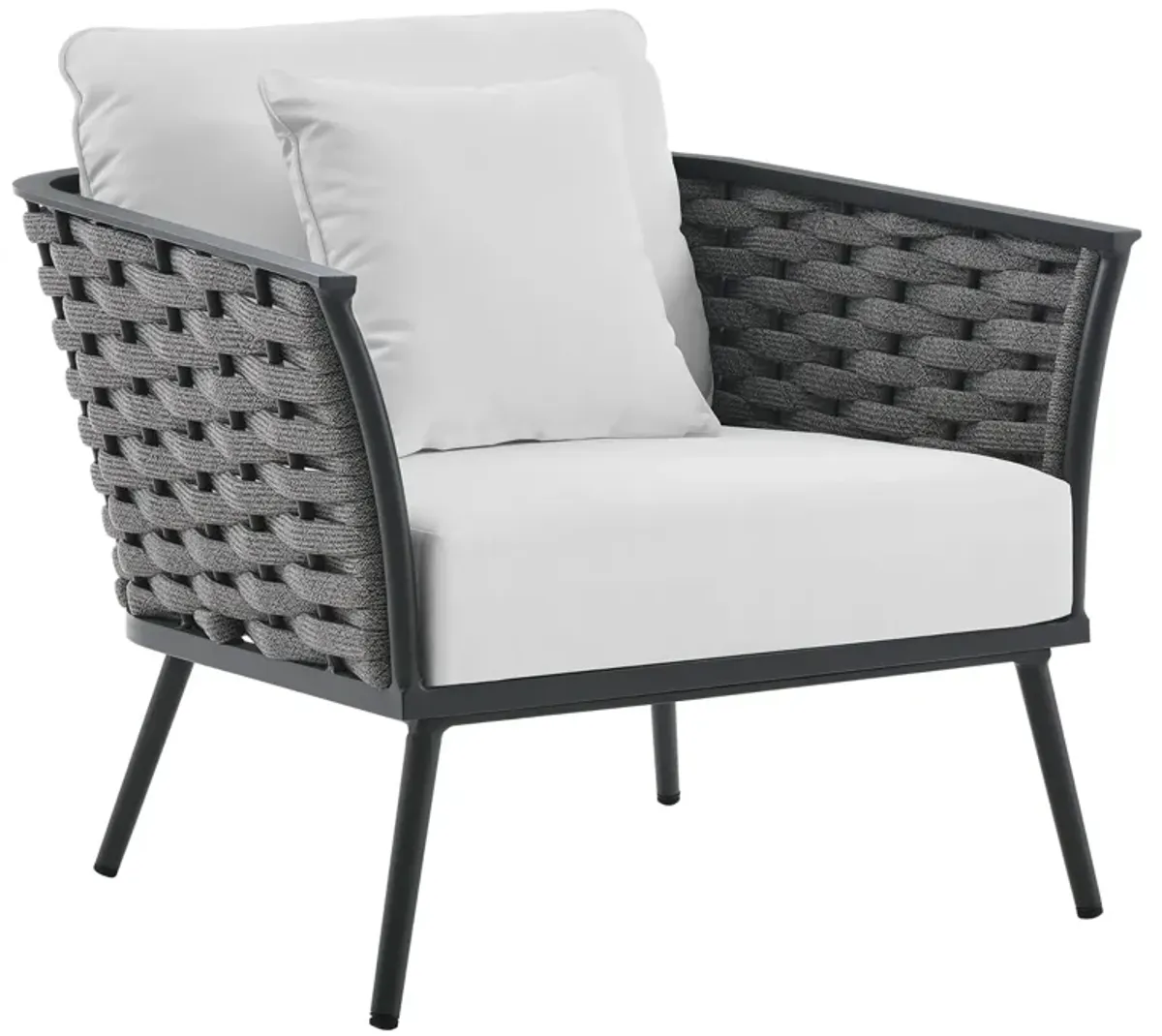 Stance Outdoor Patio Aluminum Armchair by Modway Gray White