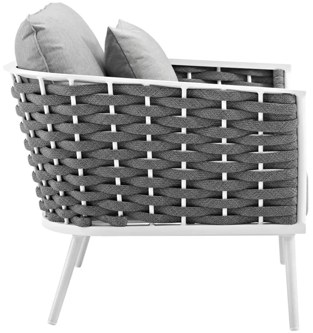 Stance Outdoor Patio Aluminum Armchair by Modway White Gray