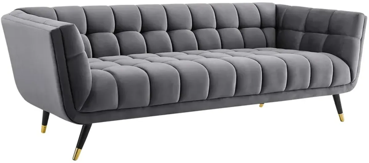 Adept Performance Velvet Sofa by Modway Gray