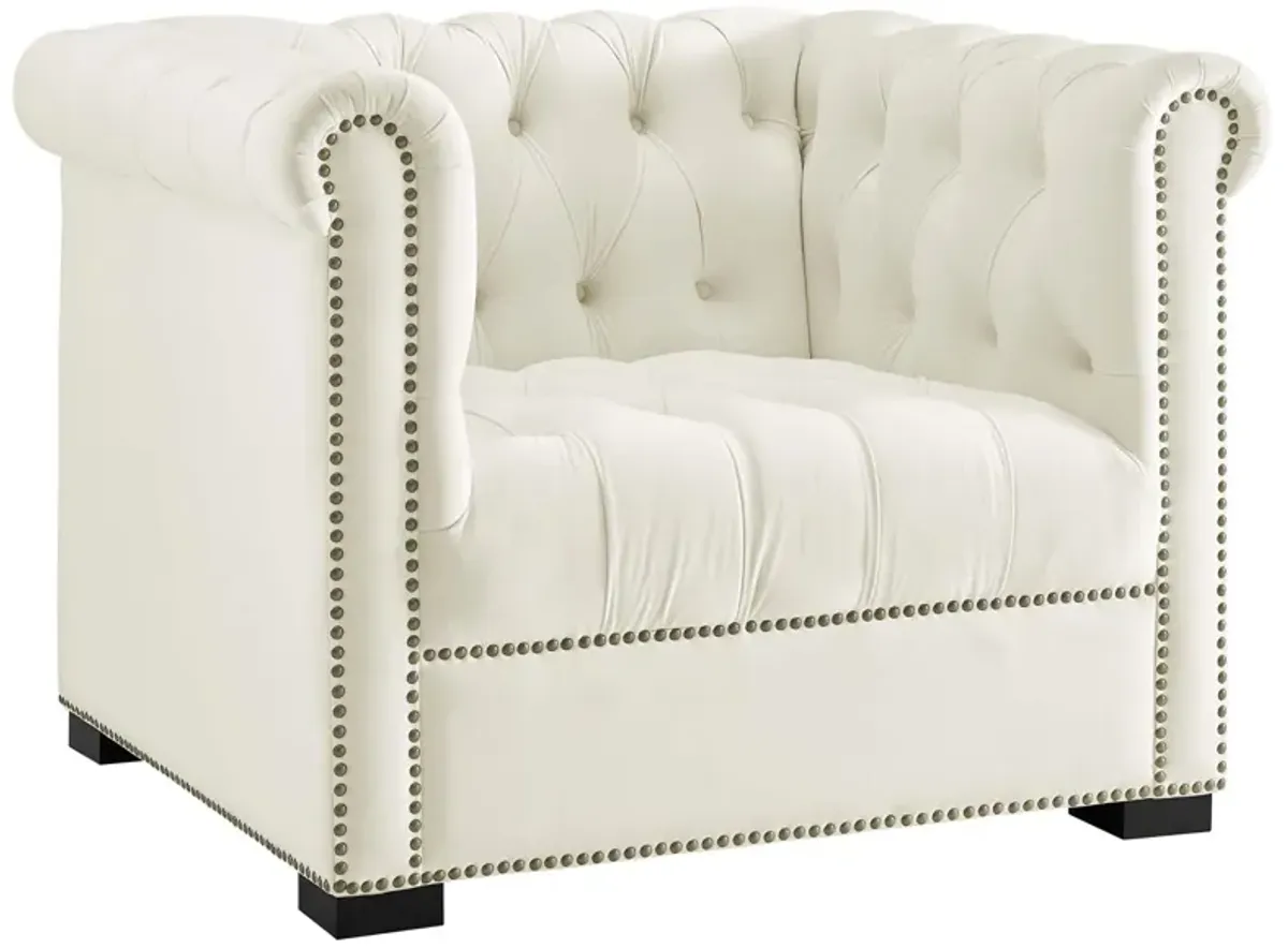 Heritage Performance Velvet Armchair by Modway Ivory