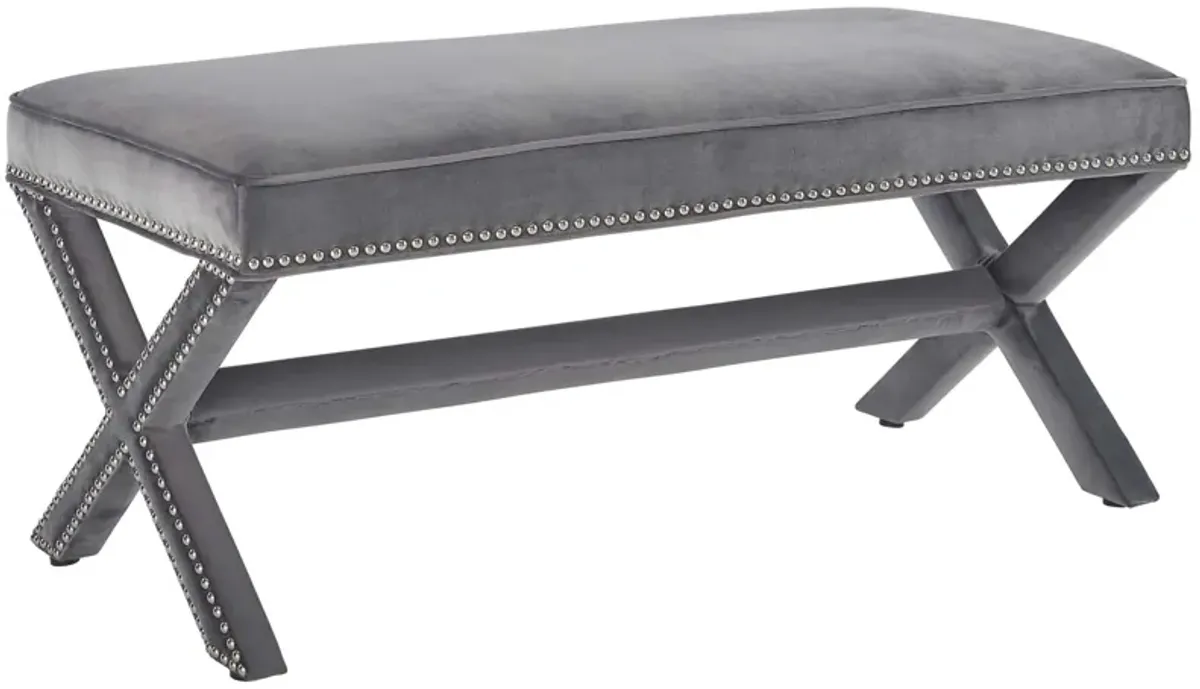 Rivet Performance Velvet Bench by Modway Ivory