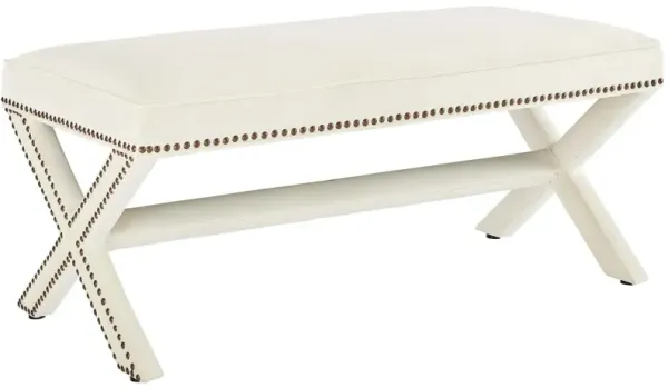 Rivet Performance Velvet Bench by Modway Ivory