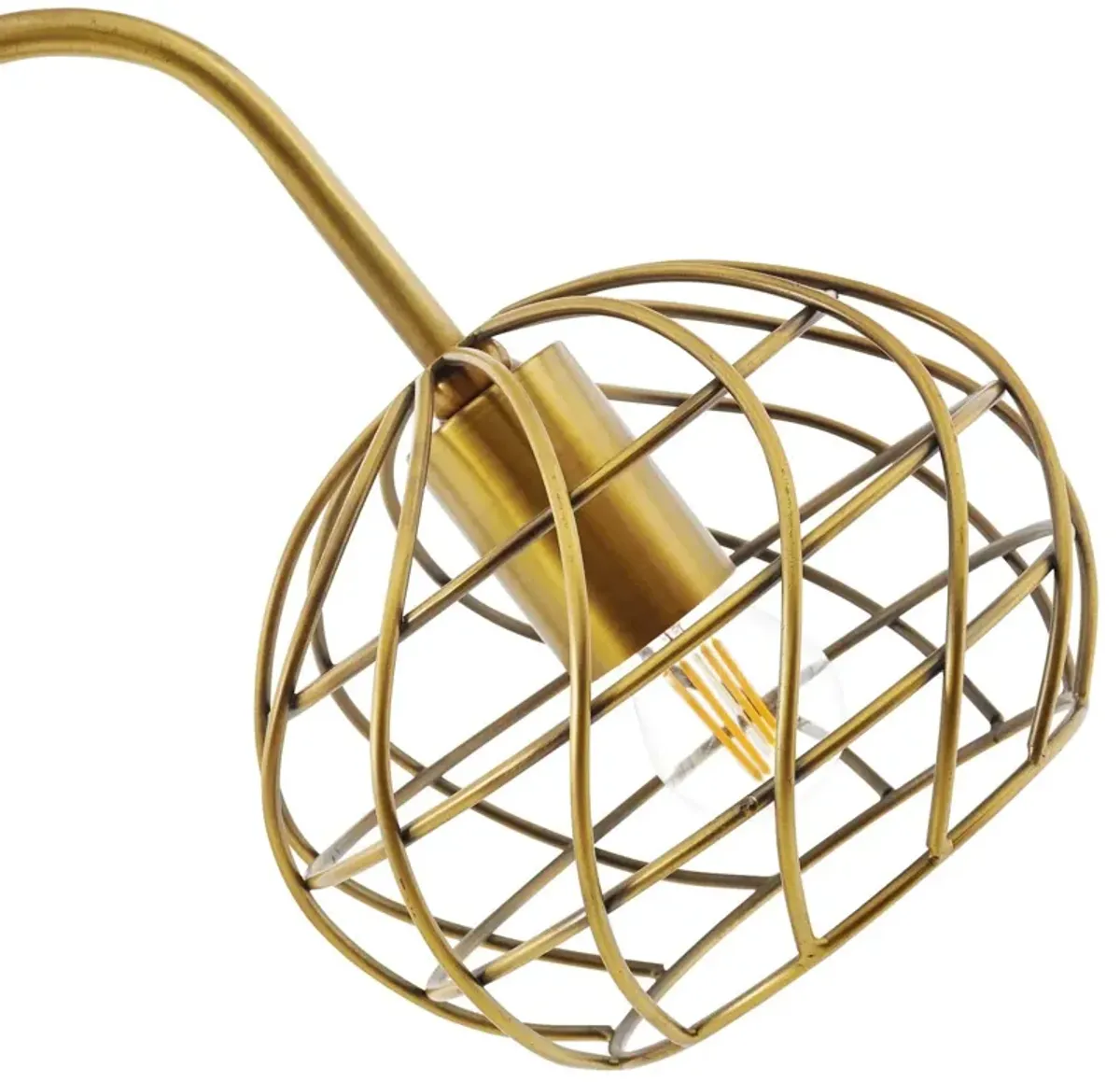 Salient Brass and Faux White Marble Table Lamp by Modway