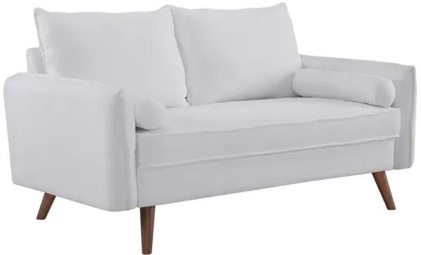 Revive Upholstered Fabric Loveseat by Modway White
