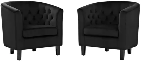 Prospect 2 Piece Performance Velvet Armchair Set by Modway Black