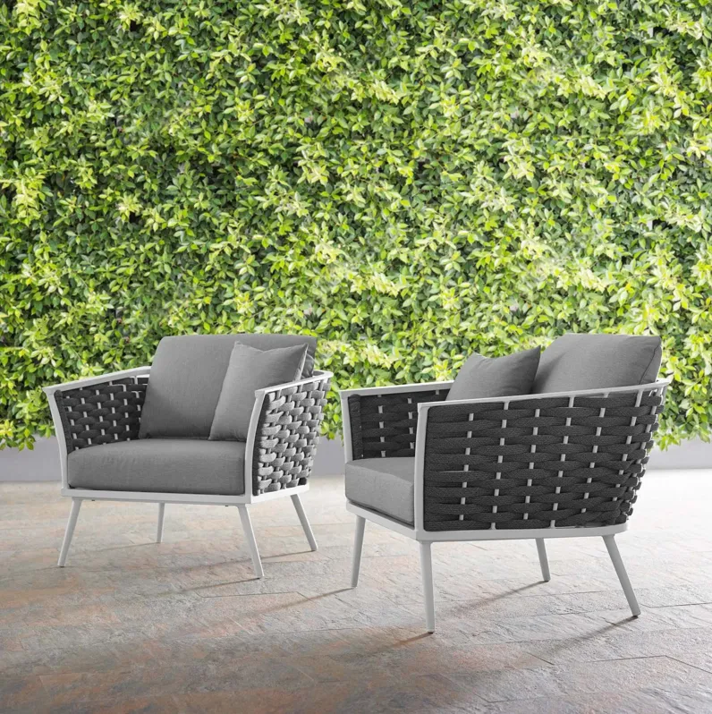 Stance Armchair Outdoor Patio Aluminum Set of 2 by Modway