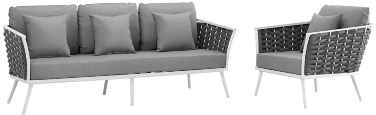 Stance 2 Piece Outdoor Patio Aluminum Sectional Sofa Set by Modway
