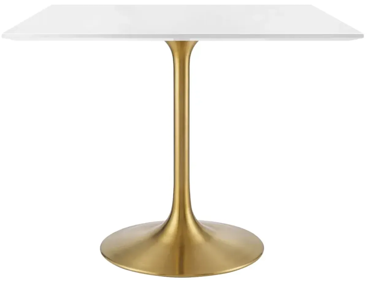 Lippa Square Wood Dining Table by Modway 36" / Gold White