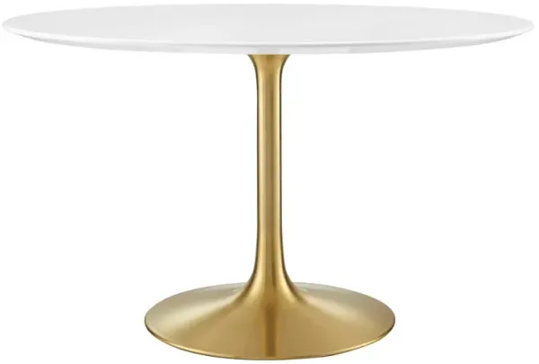 Lippa Round 48" Dining Table by Modway Wood / Gold White