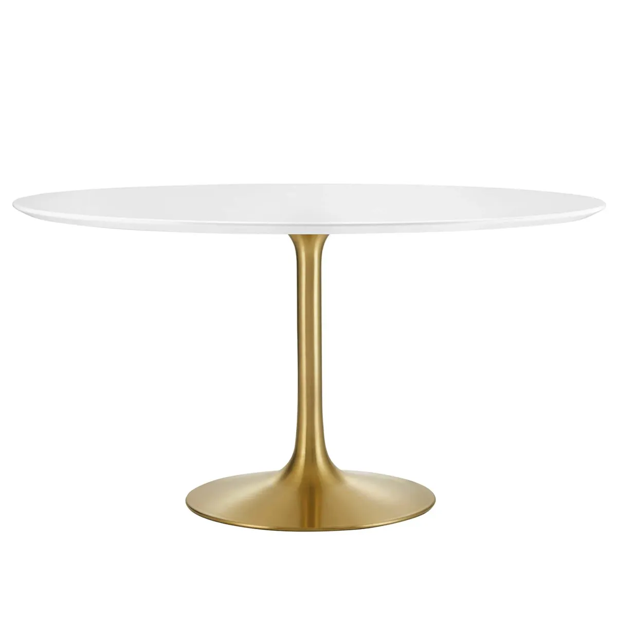 Lippa Round 54" Dining Table by Modway Wood / Gold White