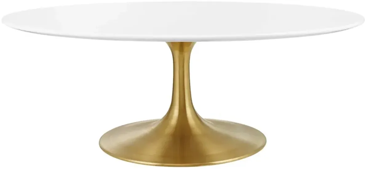 Lippa Oval Wood Coffee Table by Modway 42" / Gold White
