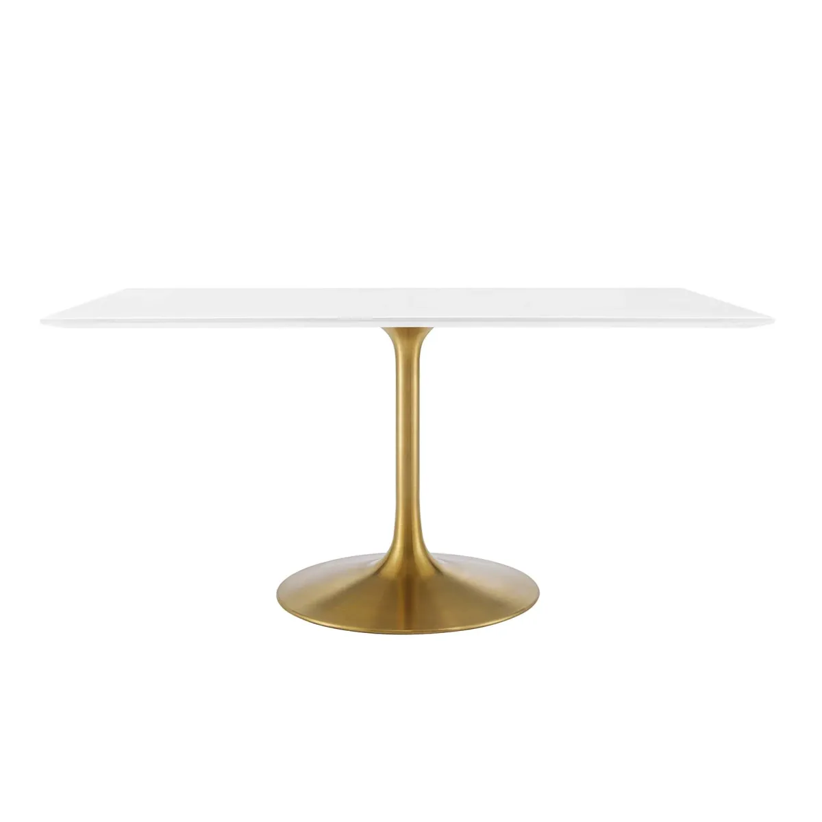 Lippa Rectangle Wood Dining Table by Modway 60" / Gold White