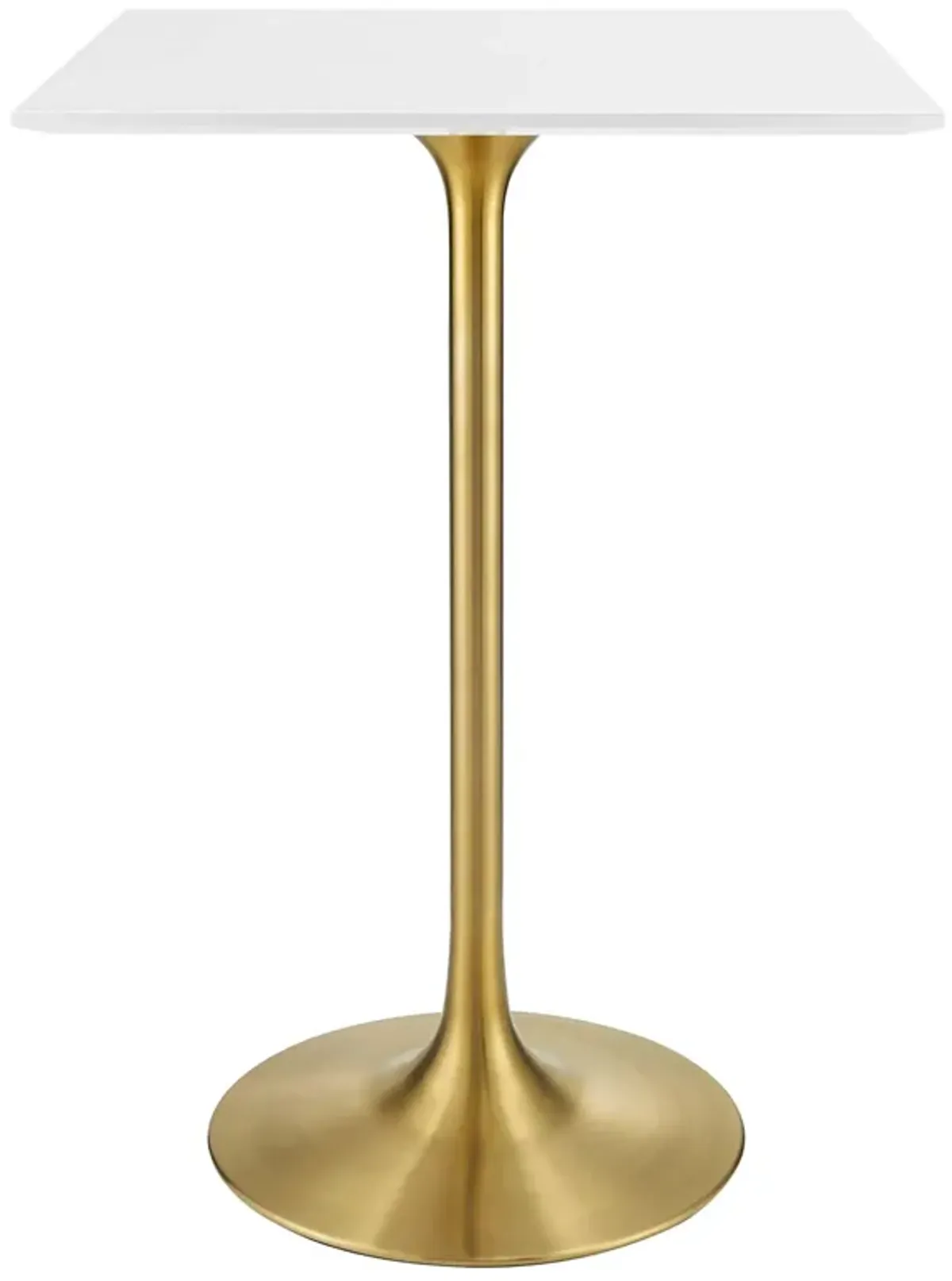 Lippa Square Wood Bar Table by Modway 28" / Gold White