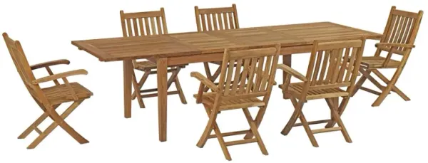 Marina 7 Piece Outdoor Patio Teak Dining Set by Modway Natural
