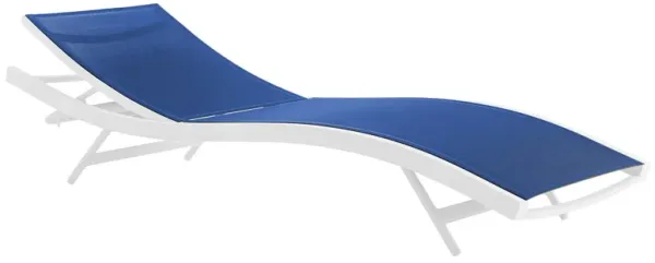 Glimpse Outdoor Patio Mesh Chaise Lounge Chair by Modway White Navy