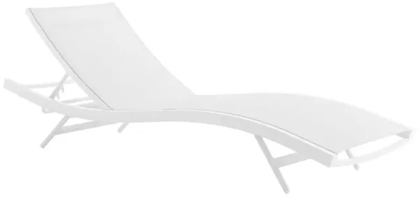 Glimpse Outdoor Patio Mesh Chaise Lounge Chair by Modway White White