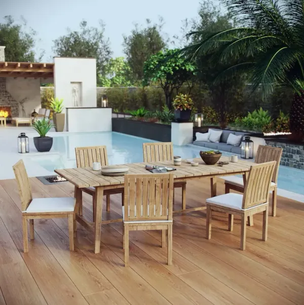 Marina 7 Piece Outdoor Patio Teak Dining Set by Modway