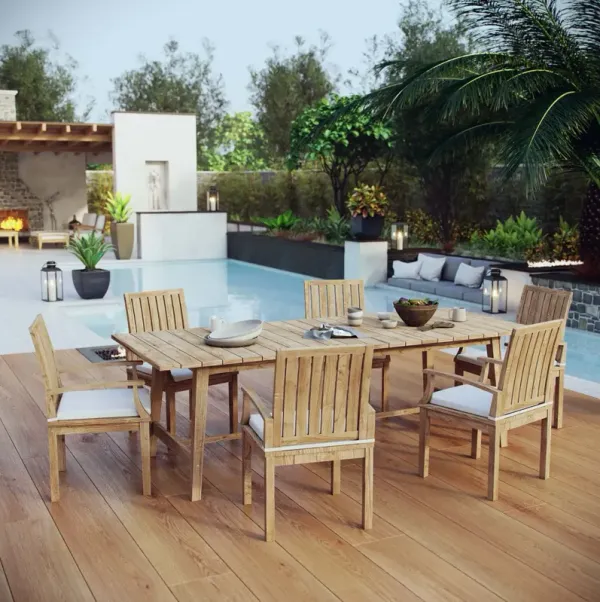 Marina 7 Piece Outdoor Patio Teak Dining Set by Modway
