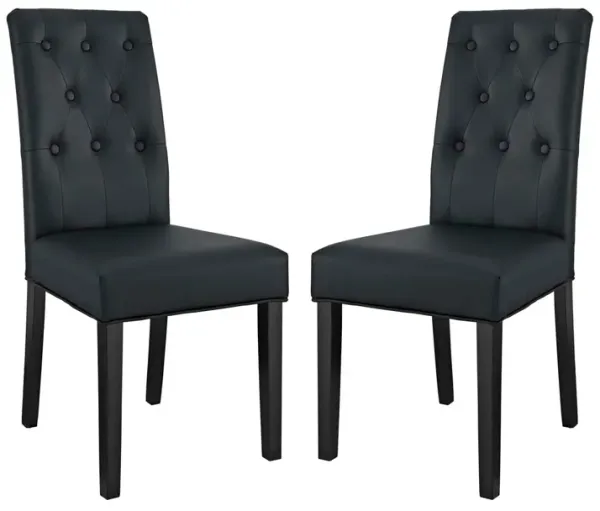 Confer Dining Side Chair Vinyl Set of 2 by Modway Black