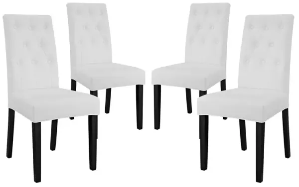 Confer Dining Side Chair Vinyl Set of 4 by Modway White