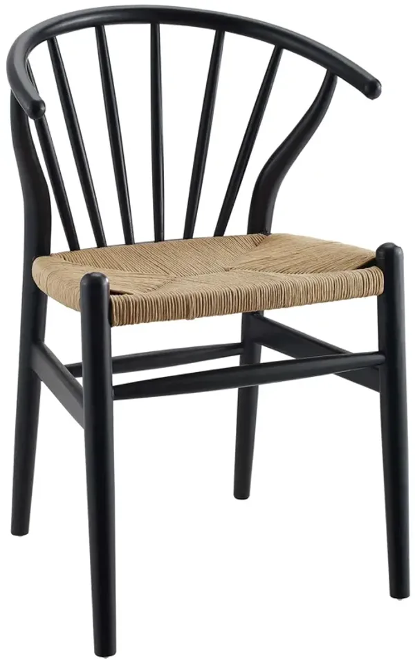 Flourish Spindle Wood Dining Side Chair by Modway Black