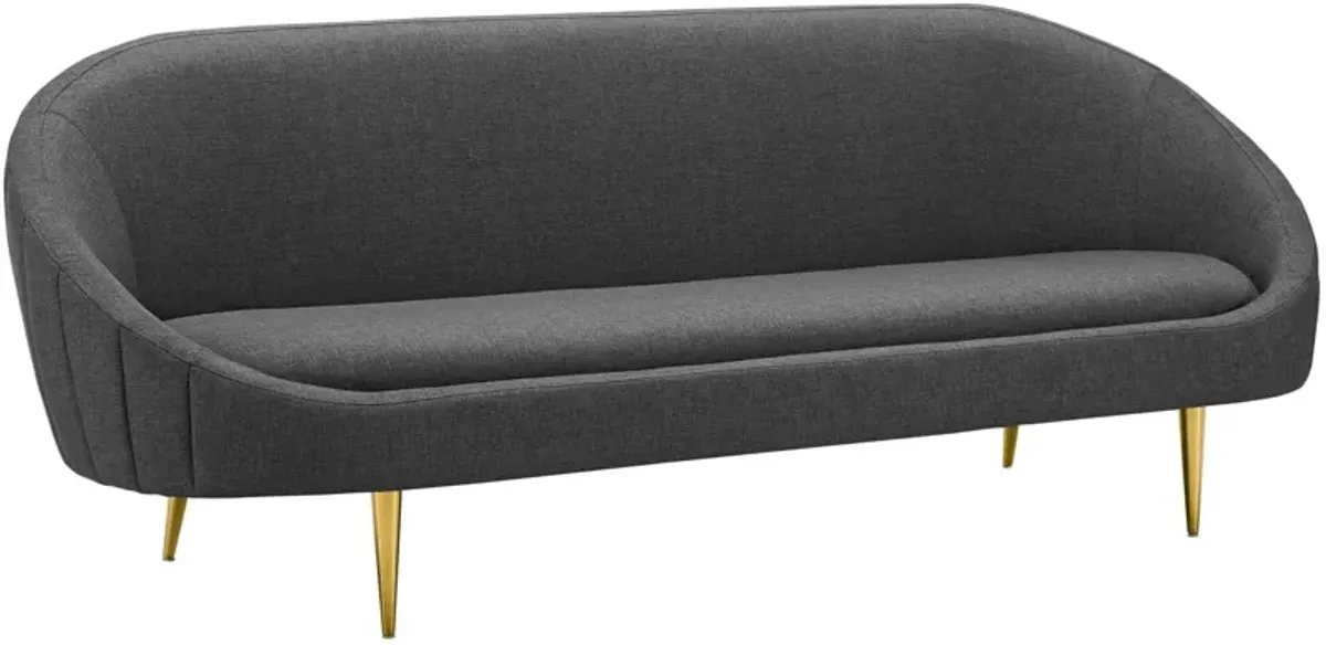 Sublime Vertical Curve Back Fabric Sofa by Modway Gray