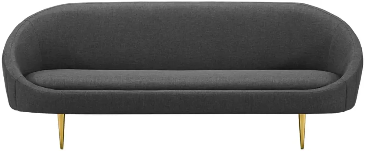Sublime Vertical Curve Back Fabric Sofa by Modway Gray