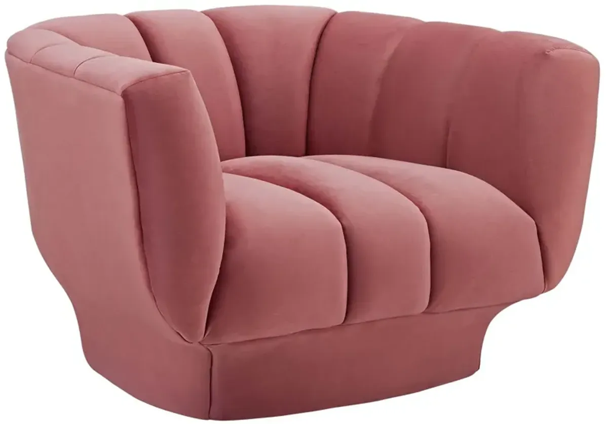 Entertain Vertical Channel Tufted Performance Velvet Armchair by Modway Green