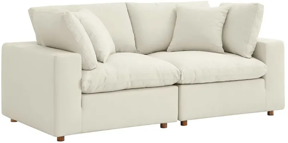 Commix 2 Piece Down Filled Overstuffed Sectional Sofa Set by Modway Light Beige