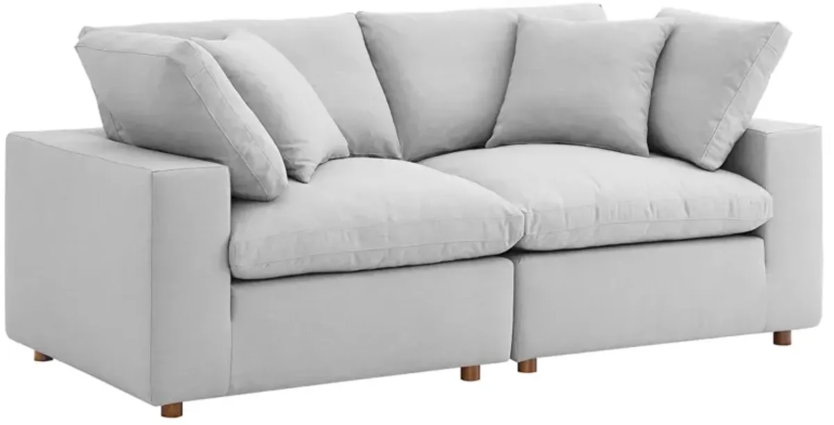 Commix 2 Piece Down Filled Overstuffed Sectional Sofa Set by Modway Light Gray