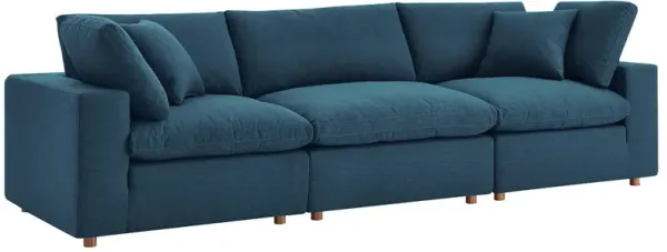 Commix 3 Piece Down Filled Overstuffed Sectional Sofa Set by Modway Azure