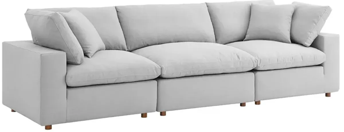 Commix 3 Piece Down Filled Overstuffed Sectional Sofa Set by Modway Light Gray