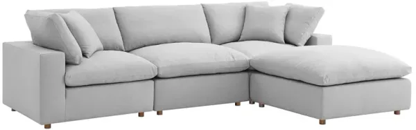 Commix 4 Piece Down Filled Overstuffed Sectional Sofa Set by Modway Light Gray