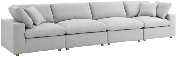 Commix 4 Piece Down Filled Overstuffed Sectional Sofa Set by Modway Light Gray