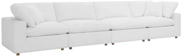 Commix 4 Piece Down Filled Overstuffed Sectional Sofa Set by Modway Pure White