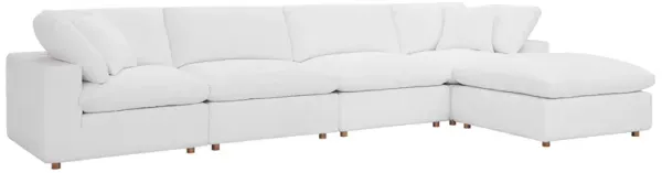 Commix 5 Piece Down Filled Overstuffed Sectional Sofa Set by Modway Pure White