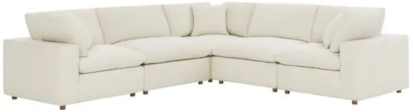 Commix 5 Piece Down Filled Overstuffed Sectional Sofa by Modway Light Beige