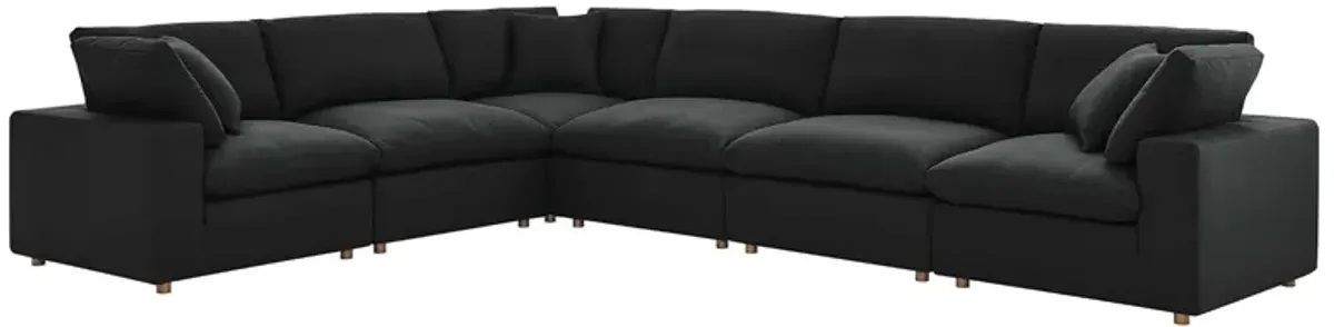 Commix 6 Piece Down Filled Overstuffed Sectional Sofa Set by Modway Black