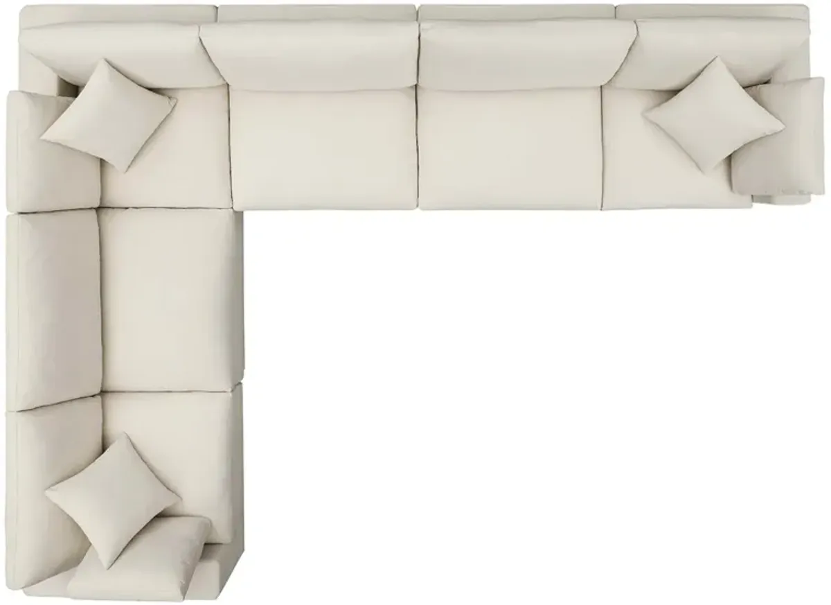 Commix 6 Piece Down Filled Overstuffed Sectional Sofa Set by Modway Light Beige