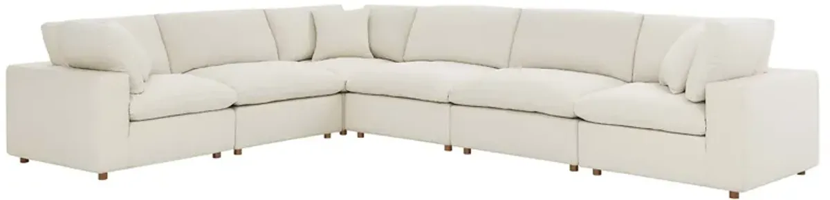 Commix 6 Piece Down Filled Overstuffed Sectional Sofa Set by Modway Light Gray