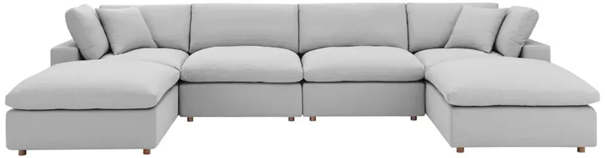 Commix 6-Piece Down Filled Overstuffed Sectional Sofa by Modway Light Gray