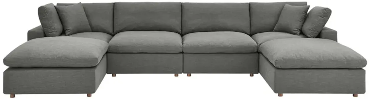 Commix 6-Piece Down Filled Overstuffed Sectional Sofa by Modway Pure White