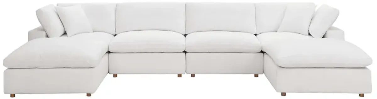 Commix 6-Piece Down Filled Overstuffed Sectional Sofa by Modway Pure White