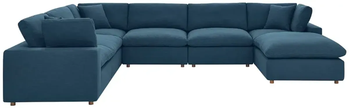 Commix 7-Piece Down Filled Overstuffed Sectional Sofa by Modway Black