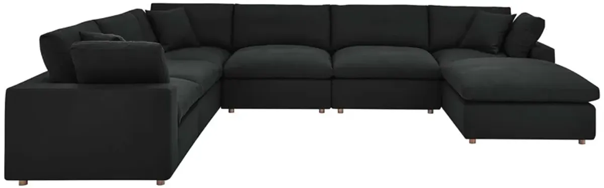 Commix 7-Piece Down Filled Overstuffed Sectional Sofa by Modway Black
