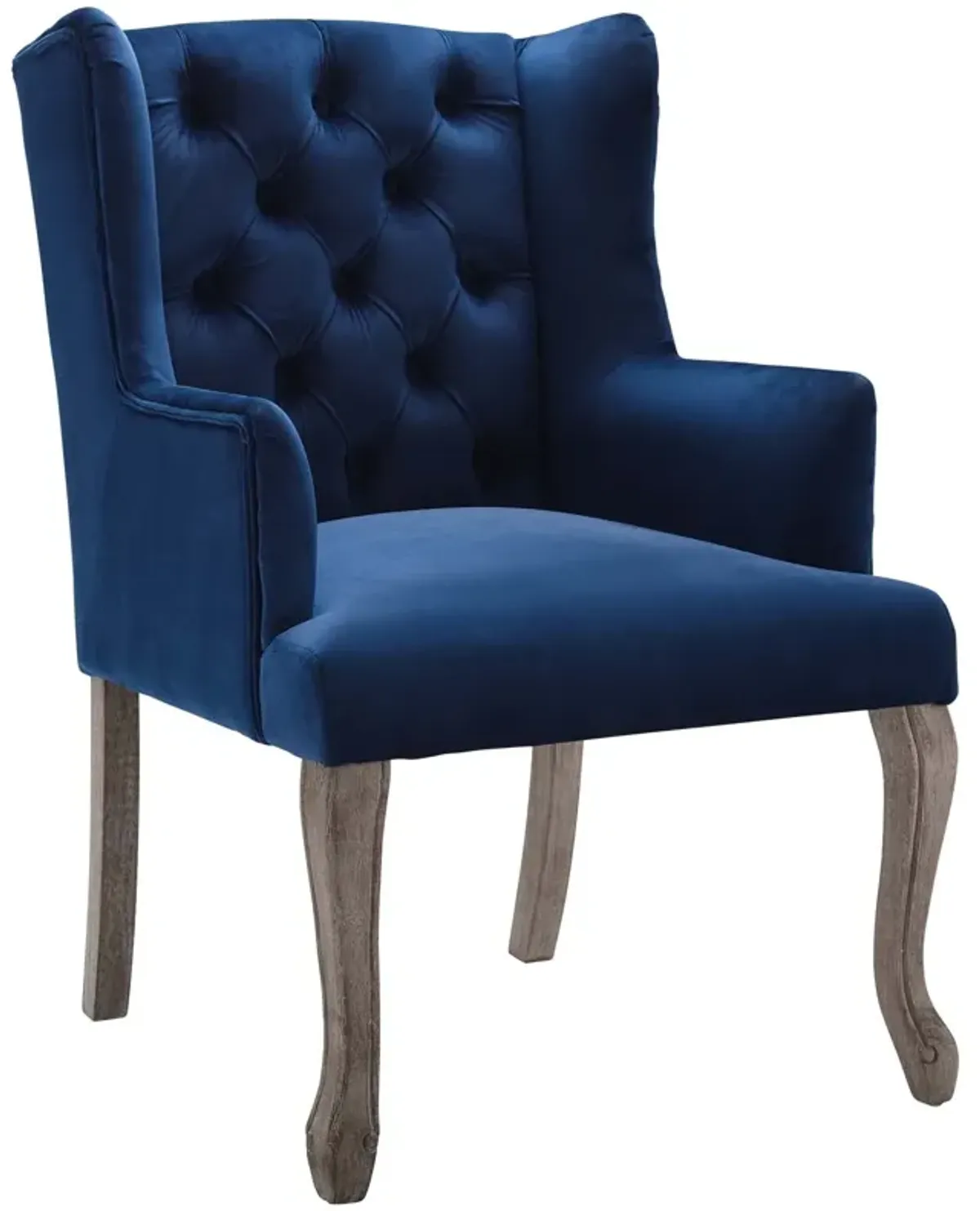 Realm French Vintage Dining Performance Velvet Armchair by Modway Navy