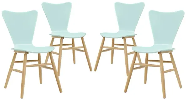 Cascade Dining Chair Set of 4 by Modway Light Blue